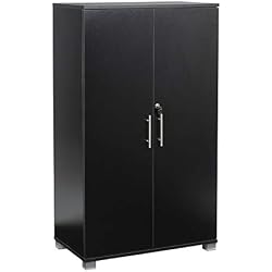 Armoire de rangement noire à 2 portes verrouillables 120 cm de haut