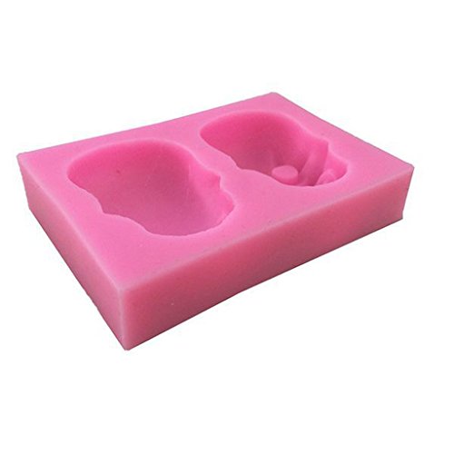 MagiDeal Backen Fondant Form Tortendeko Ausstecher Ausstechformen Modellierwerkzeug Fondant Formen Kuchendekoration Backen, Schädel Muster – Schädel, 10.4×7.2×2.3cm - 4