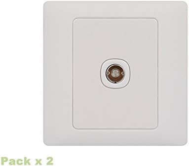 Rocca Softfeel Single TV/FM Coaxial Socket (Pack x2)