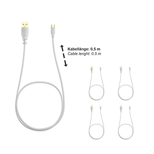5 x KabelDirekt 0,5m weißes Micro USB 2.0 Kabel – TOP Series - 3