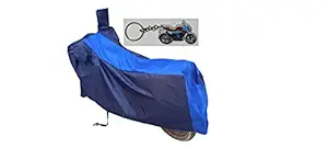 AutoRox Water Resistant Cover for Yamaha RAY ZR Street Rally 125 FI BS6 (2020-2021) UV Rays Protection - Dirt & Dust Proof - Motorcycle/Bike Body Cover - Stripe Blue