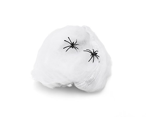 Spider Web With Spiders Halloween Decoration Stretchy Cobweb 40g (White) Spider Web With Spiders Halloween Decoration Stretchy Cobweb 40g (White)