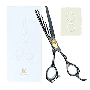 Hair Scissors Professional Thinning Shears, 6.8 inch 30-Tooth Stainless Steel Hair Thinning Scissors, K KaCaKaCa Sharp Razor Edge Haircut Scissors for Women Men Barber Salon and Home, Black