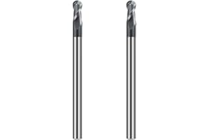 CREEYA 2 Pezzi Fresa cilindriche raggiate in metallo duro 4mm, 2 Denti/2 Taglio, HRC55, Nero Rivestimento in AlTiN, VHM CNC Fresa a raggio 4mm Per Acciaio Metallo Legno Plastica (Ø 4mm)