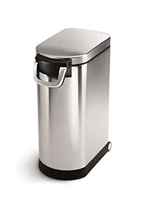 simplehuman X-Large Pet Food Storage Can, Brushed Stainless Steel, 35 L, 40 lb / 18.1 kg