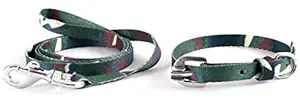 TAIYO PLUSS DISCOVERY Puppy Collar & Leash Stylish 1/2 Inch Nylon Printed Army Design Dog Collar & Leash (Color: Army Green)