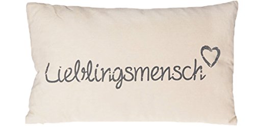 Bada Bing 2er Set Kissen Lieblingsmensch grau creme Sofakissen Kuschelkissen - 2