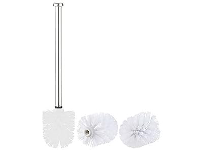 BadeStern Brosse WC en acier inoxydable avec têtes de rechange Ø 7 cm - Blanc