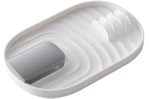 STARRY G Lot de 2 repose-cuillères de cuisine avec support de couvercle, repose-ustensiles de cuisine avec tapis d'égouttement, support de couvercle de casserole résistant à la chaleur, support de