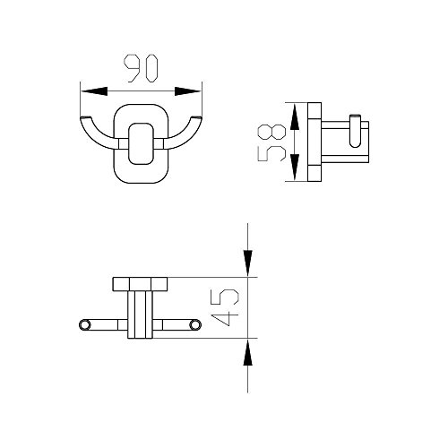 NEG Handtuch-Halter Torkis (chrom) Doppel-Handtuchhaken/Aufhängung - 3