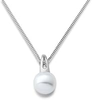Miore - MG9097N - Collier Femme - Or blanc 375/1000 (9 carats) 1.27 gr - Diamant - Perle d'eau douce