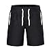 Produktbild ZHANSANFM Herren Badeshort Unifarben Beachshorts Schnelltrocknend Beachshorts Reißverschluss Taschen Schwimmshorts Elastischer Bund mit Zugband Strand Shorts Retro Regular Fit (9XL, Weiß)