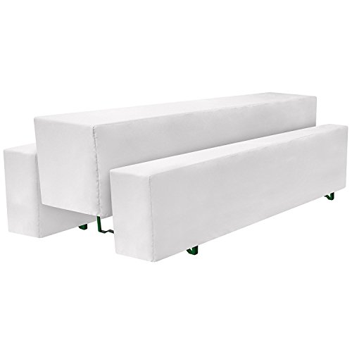 Biertischhussen 3er Set für Bierzeltgarnitur für 50cm Biertisch Tische Weiss - 2