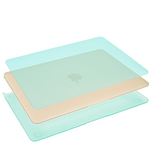 HASESS Matte Harte Schale Clip Snap-on Case für MacBook Air 12 A1534 + Klar LCD-Schirm-Schutz + Abstimmung Europa UK Layout Tastatur Haut für Neu MacBook Air 12″ Glossy Display – Minzgrün - 4