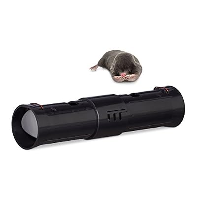 Relaxdays Mole trap, longueur ajustable, contrôle d'ouverture, plastique, 27 x 6 x 6 cm, noir