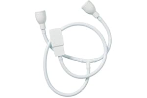 GLAMSA Shower Hose Mixer Tap Connection - Tap Attachment for Home and Salon Use - Sink Spray Attachment - Universal Fitting - 3M Diameter - White - 2M (Double Mouth)