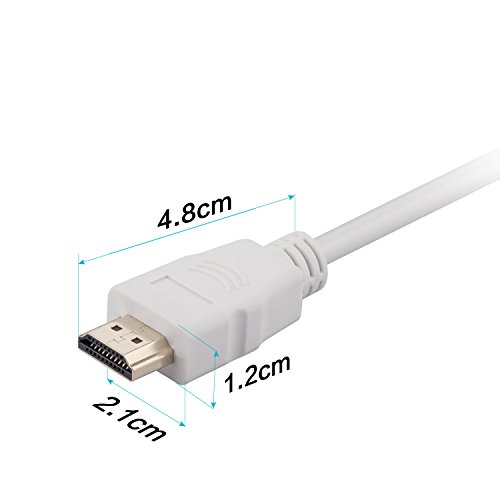 HDMI auf VGA, J&D Goldbeschichteter HDMI auf VGA Konverter inkl. Audio – Weiß - 4