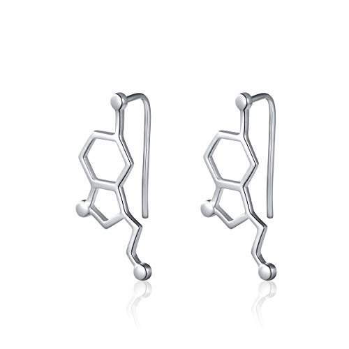 Pendientes de serotonina de plata esterlina