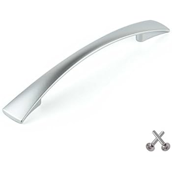 Gedotec Moderner Bogengriff 128 mm Möbelgriff Chrom matt - GR10098