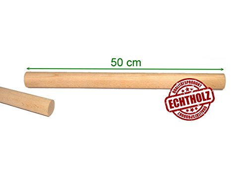 Kerafactum® - Teigroller Nudelholz Nudelholzrolle Holz Rollholz aus Buchenholz - Große Ausführung