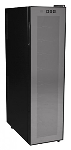 Amstyle Weinkhlschrank Slimline 1 Temperaturzone Klima-Zone Schwarz 53 Liter 18 Flachen Getrnkekhlschrank 12-18C Weinkhler Weinklimaschrank Glastr Freistehend Rot & Weiwein Hhe 95cm (EEK: A)