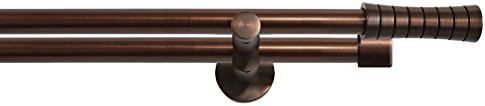 Tilld – 2-track Curtain Rod High Line Curve, antique brown, Diameter 20 mm 240 cm, with straps and End Caps