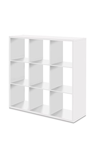 AVANTI TRENDSTORE - Regal mit 9 offenen Fächern, in verschiedenen Farben erhältlich, ca. 107x107x33cm (Weiß Dekor)