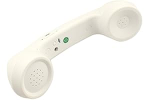 ENJOY-UNIQUE kabellose Retro-Telefonhörer Kopfhörer Bluetooth für EIN Handy mit bequemem Anruf,Weiß