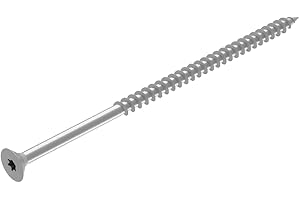 SECCARO Tornillo para madera aglomerada, 5 x 120 mm, acero inoxidable V2A, VA A2, tornillo para madera con rosca parcial, 75 unidades