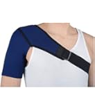 Shoulder Support Adjustable Neoprene Stretch Strap Wrap Belt Band Pads Gym Guard Brace Support Medical Posture Compression Shoulder Pad Blue (Right)