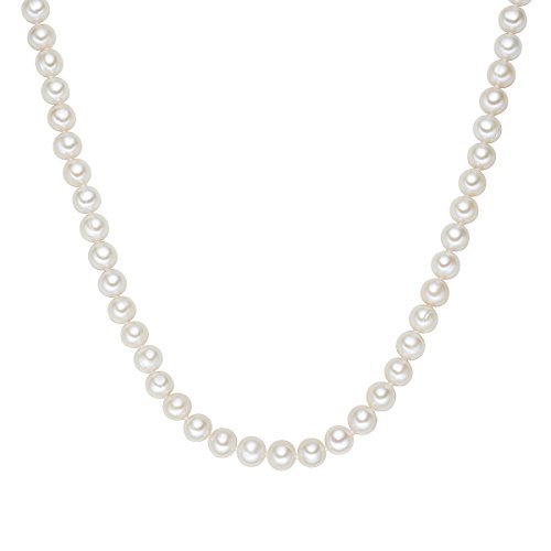 Valero Pearls - Collar de perlas embellecido con Perlas de agua dulce - Hilo de seda - 925 Plata esterlina - Pearl Jewellery - En diferentes longitudes, Cadena de Hilo de seda - 60921014