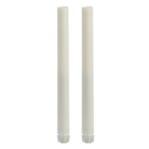 Preisvergleich Produktbild 2x Candle Impressions Flammenlose LED Echtwachskerze Stabkerze / Spitzkerze / Tafelkerze WEISS; Höhe 22.86cm, Durchmesser 2,2cm; Betriebszeit ca. 500 Stunden pro Kerze; inkl. integrierte Zeitschaltuhr / Timer (5 Stunden), Batteriebetriebene Kerze, Elektrische Kerze, Tischkerze, LED Echtwachs Kerze