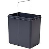 Hailo 1082609 Cubo Interior con asa Cromado basura, plástico, Gris oscuro, 20 L, plástico, 31 x 22,5 x 32,5 cm