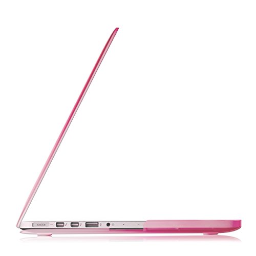kwmobile Hardcase Laptop Hülle für Apple MacBook Pro Retina 13″ (ab Ende 2012) – Zwei Farben Design Pink Transparent dünne gummierte Schutzhülle Cover Case Tasche - 3