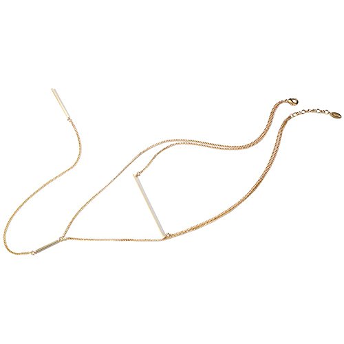 Preisvergleich Produktbild Frauen lange doppelte Hals Halskette Halskette 64cm