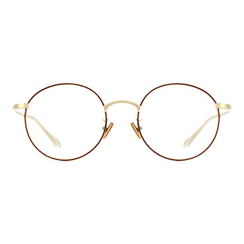 TIJN Damen Anti Blaulichtfilter Brille Retro Metal Round Brillen Rahmen Computer Brille