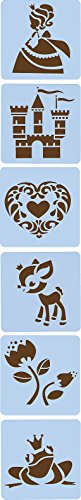 Avenue Mandarine Schablonen-Set Prinzessin, Kunststoff, 6 Stück - 2