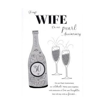 My Wife 30th Wedding Anniversary Card - On Our Pearl Anniversary - 30 ...