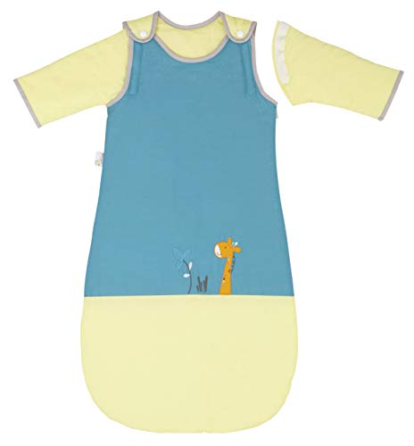 P 'tit Basile - Saco de dormir de invierno para bebé niño, 6-24 meses - 90 cm - con mangas largas extraibles removibles desmontables, algodón orgánico, TOG 2,5 Savane en folie