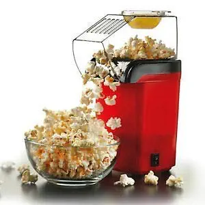 Popcorn Machine, Oil-Free Mini Hot Sweet Popcorn Machine Electric Home Use Popcorn Making Instant Watch Movies, Cricket (1Pcs, Red)