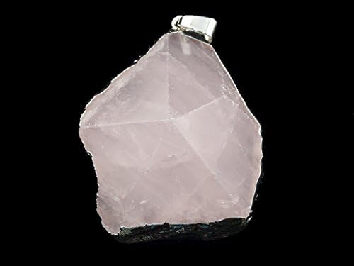 Green Forest Gems, DIY, Madagascar Rose Quartz, Natural, 35-45mm, Elegant Faceted Free Form Semi-precious Gemstone Pendant with Nickel Plated, 1 Piece.