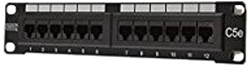 DIGITUS Patch Panel 25,4cm 10Zoll Cat5e 12-Port ungeschirmt schwarz ohne LSA-Abdeckung