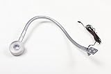 LED Bettleuchte Leseleuchte Bettlampe Flexleuchte chrom silbergrau Touch Schalter POWER LED - 4