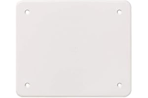 ELECTRON Couvercle rectangulaire 120 x 100 mm, 12 x 10 cm, blanc RAL9001, remplacement pour boîte de jonction, boîte murale pour installation électrique, vis en acier incluses, en plastique à haute résistance