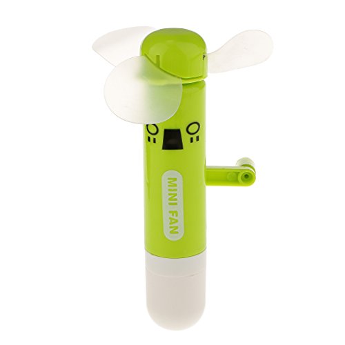 Tragbare Handkurbel Mini-Ventilator Ohne Batterie Elektrische Personal Fans - Grün