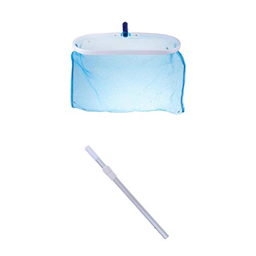 Preisvergleich Produktbild FLAMEER Tiefe Poolkescher Laubkescher mit Teleskoptange für Schwimmbad