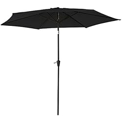 Happy Garden Parasol Droit HAPUNA Rond 2,70m de diamètre Noir