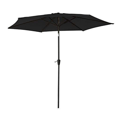 Happy Garden Parasol Droit HAPUNA Rond 2,70m de diamètre Noir