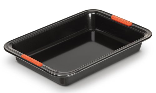 Le Creuset Pâtisserie - Molde rectangular, de acero al carbono, 33 cm, color negro