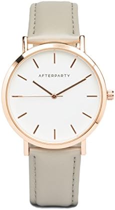Women's Afterparty Light Grey Rose Gold Watch - Light Grey Faux Leather Strap - Simple, Minimalist Style Watch